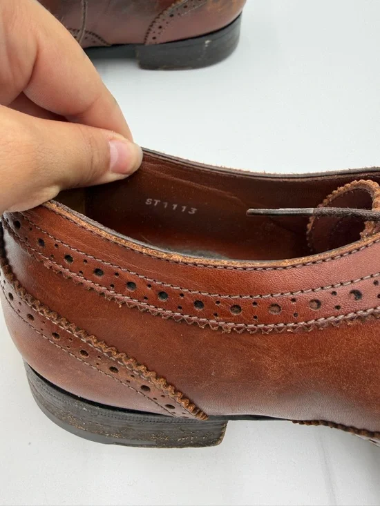 Louis Vuitton Dress Shoes Mens 9.5 Brown Leather Brogue Italy Lace Up - Picture 8 of 16